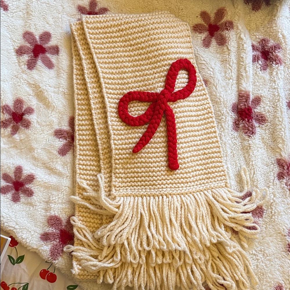 Maeve Cream Knit chunky scarf